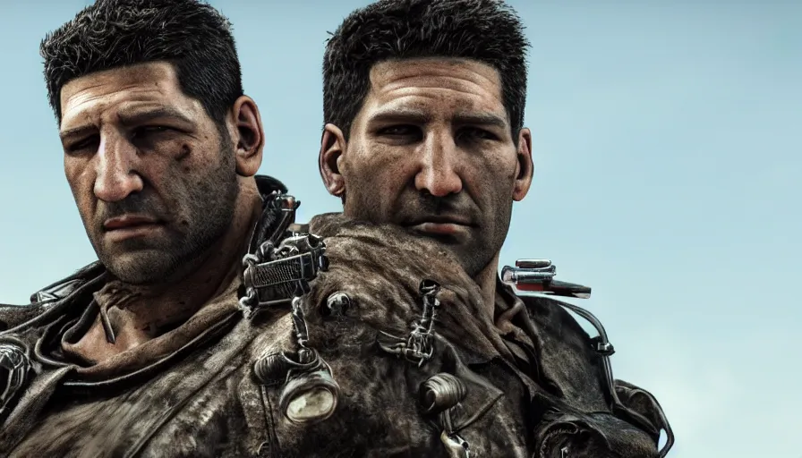 Prompt: Joe Bernthal is Mad Max, hyperdetailed, artstation, cgsociety, 8k