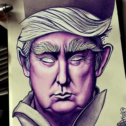 Image similar to fantasy elf wizard that looks like president donald trump, trending on art station