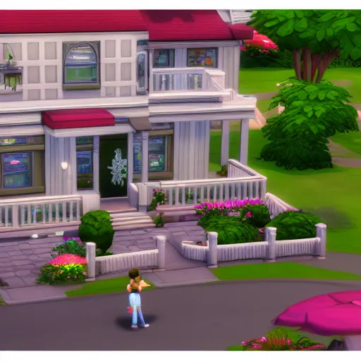 Image similar to sims 4 screenshot of the family guy house