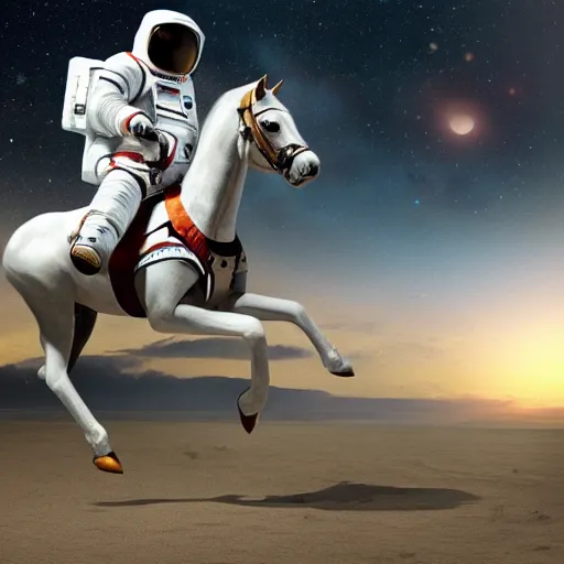 Image similar to an astronaut riding a horse in a photorealistic style