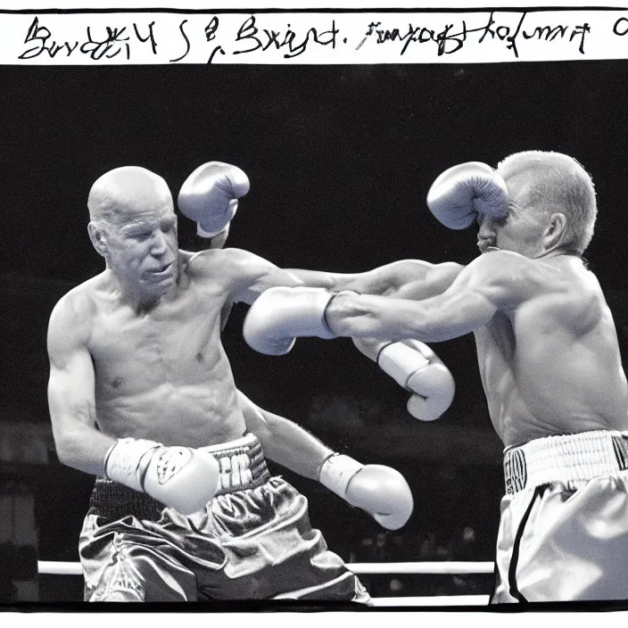 Image similar to boxing match of biden and trump, b & w detailed sharp photo