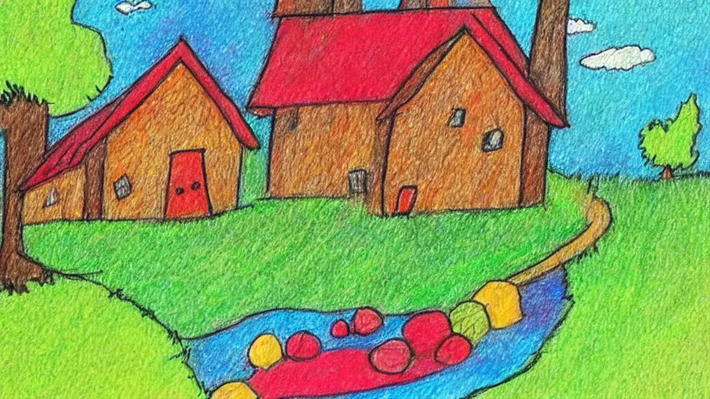 How to draw village scenery with oil pastel color step by step - video  Dailymotion