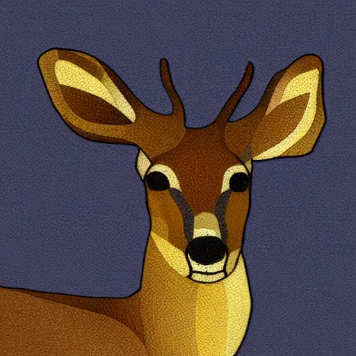 Image similar to cubist portrait of a deer digital art