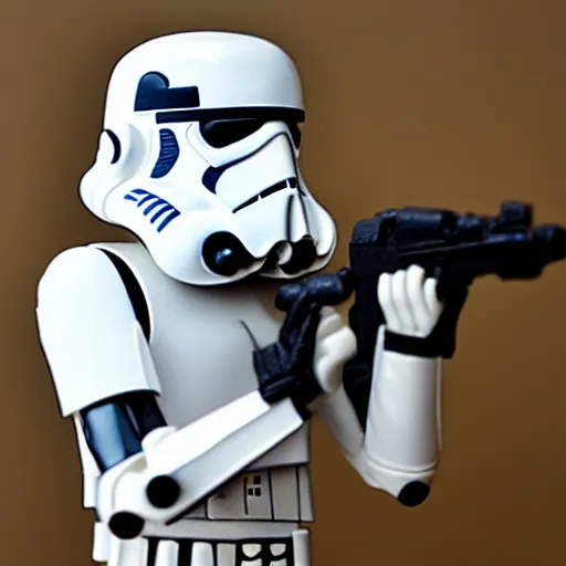 Image similar to yannic kilcher cosplay stormtrooper, stop motion vinyl action figure, plastic, toy, butcher billy style