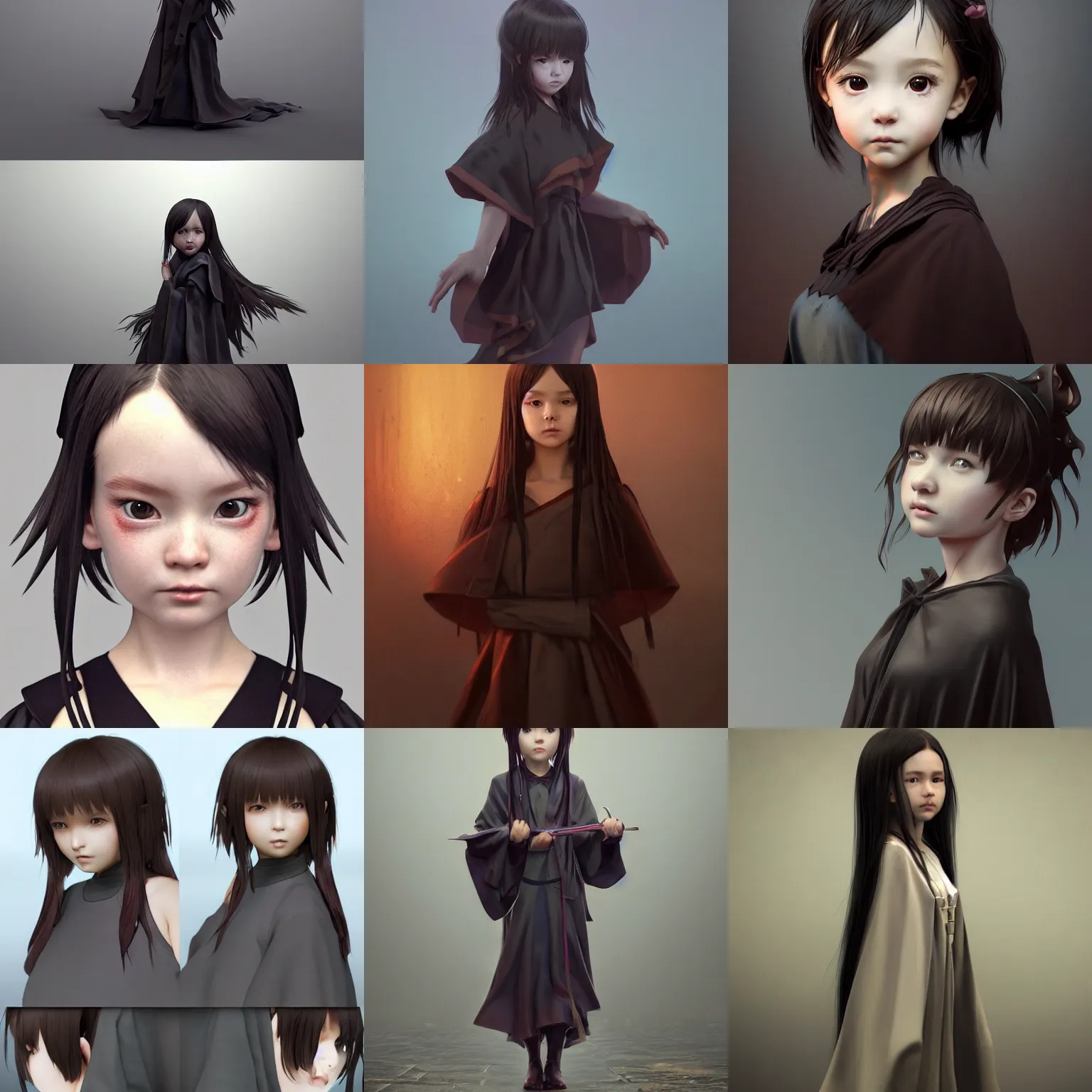 Image similar to Clothed.realistic style at CGSociety by WLOP,ilya kuvshinov,krenz cushart,Greg Rutkowski,trending on artstation.Zbrush sculpt colored,Octane render in Maya,Houdini VFX.Realistic fantasy cute young girl who is dark disciple,expressing joy,wearing mystic robe,silky hair, deep eyes.Oil painting.Cinematic dramatic atmosphere,sharp focus,soft volumetric studio lighting.