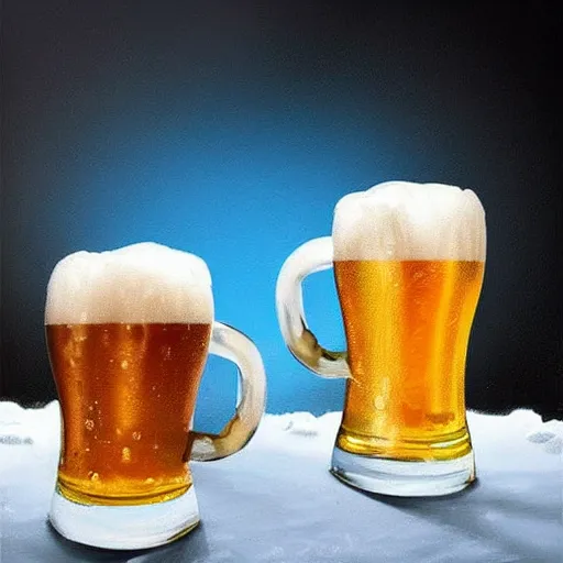 Prompt: the picture of the coldest beer in the world , trending on art station , epic , epic light