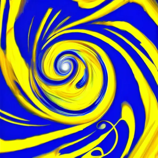 Image similar to bright yellow and blue swirling