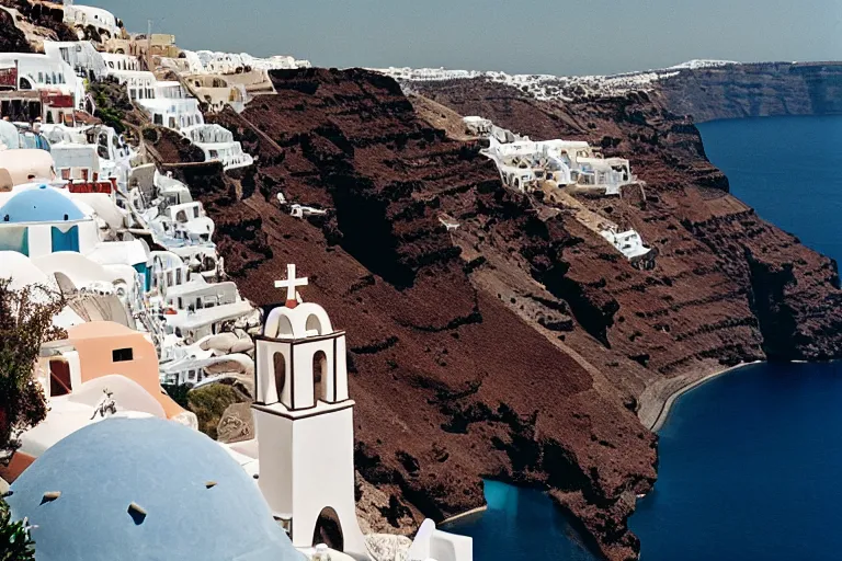 Santorini by Wes Anderson, film, shot on 35 mm