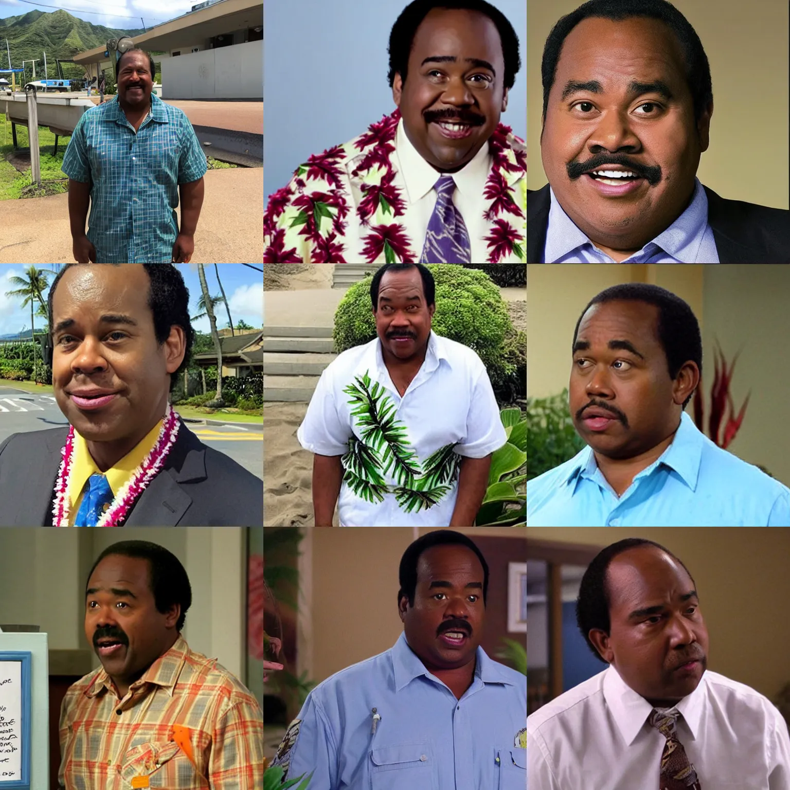 Prompt: stanley from the office on hawaii
