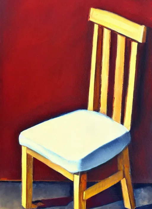 Prompt: chair, dripping technique, oil paint, depth