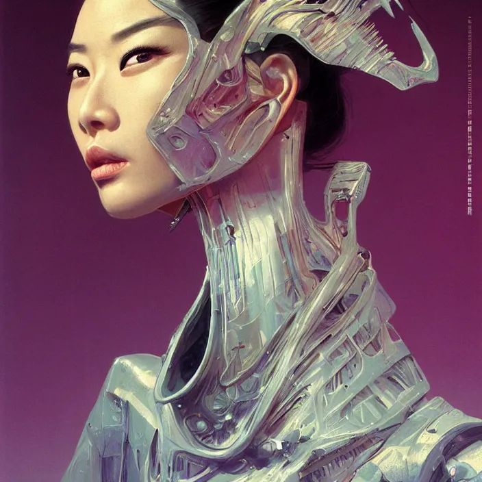 Prompt: face of a chinese mistress, portrait, hyper realistic, fashionable, high detail, ultra detailed, smooth, sharp focus, concept art, science fiction, hd, by stalenhag, by bruce pennington