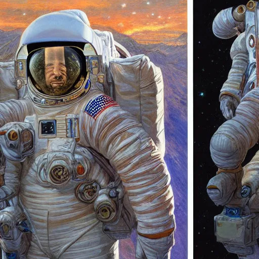 Image similar to Front and back character view of Astronaut by Donato Giancola