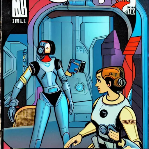 Image similar to comic book panel of a retro sci-fi of Portal of Rebels