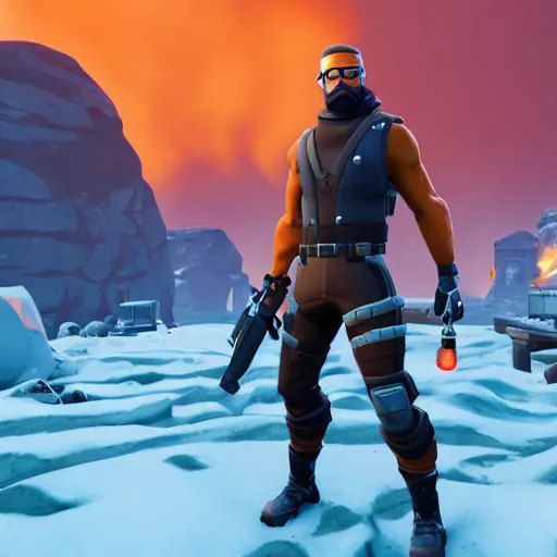 Image similar to Gordon Freeman in Fortnite, 4k screenshot of Fortnite gameplay, 8k hdr showcase