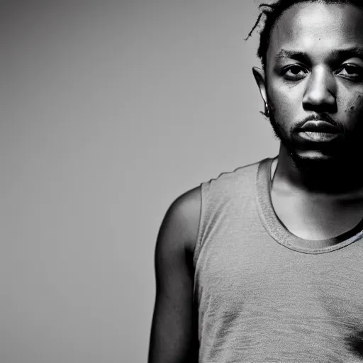 Image similar to Kendrick Lamar photographed by Annie Leibovitz, portrait photography, 50mm 1.4, soft light, award-winning ,highly detailed, 8k, by Annie Leibovitz