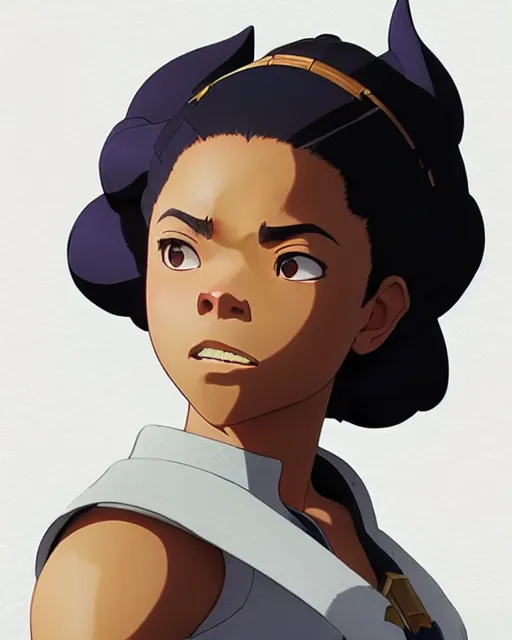 Prompt: azctec warrior, regina hall, detailed perfect face, exquisite details, fire magic, mid view, design on a white background, by studio muti, greg rutkowski makoto shinkai takashi takeuchi studio ghibli