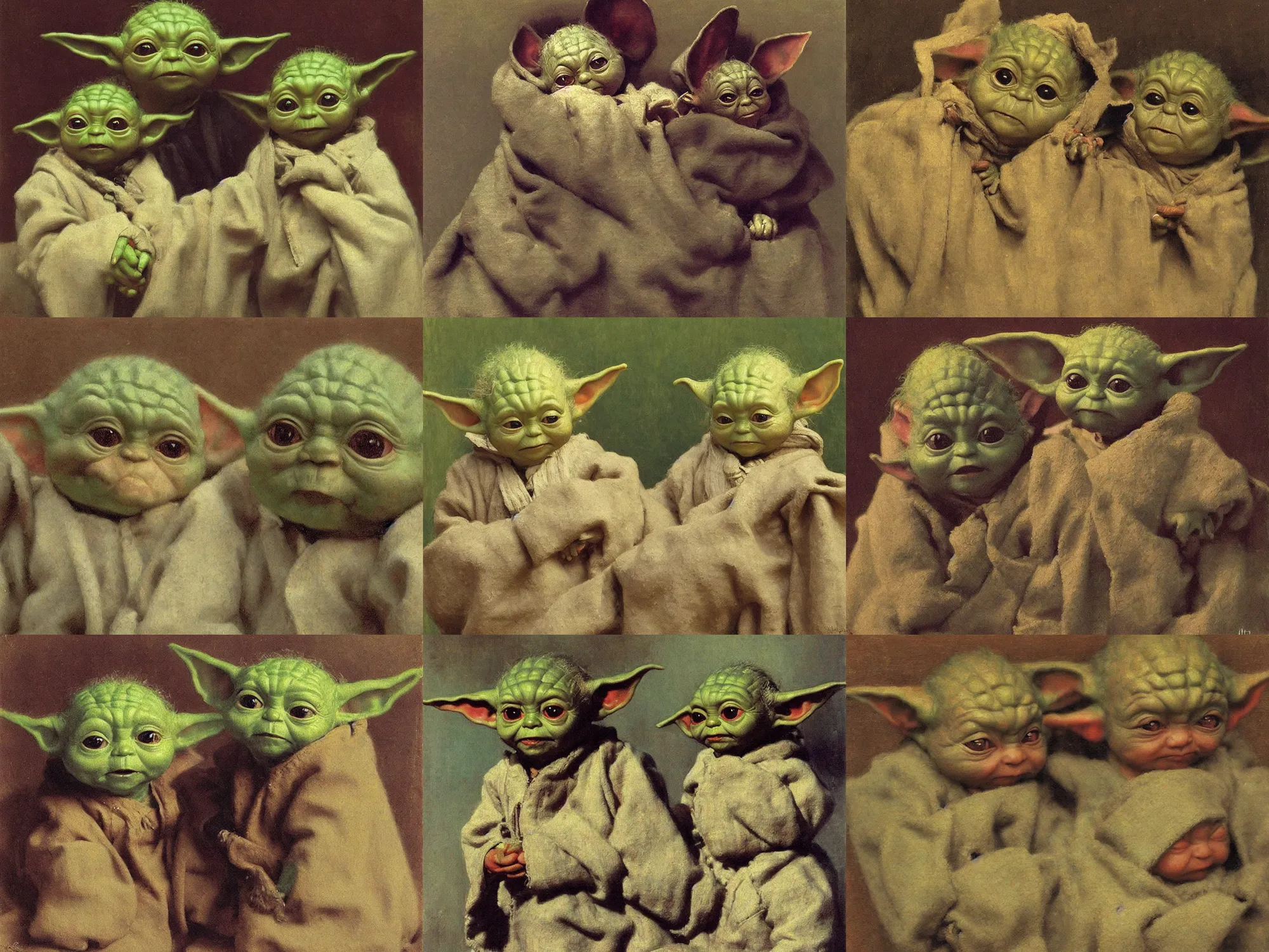 Prompt: portrait of baby yoda by Ilya Repin details