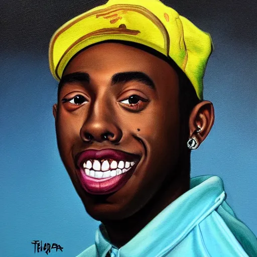 Prompt: a detailed painting of tyler the creator