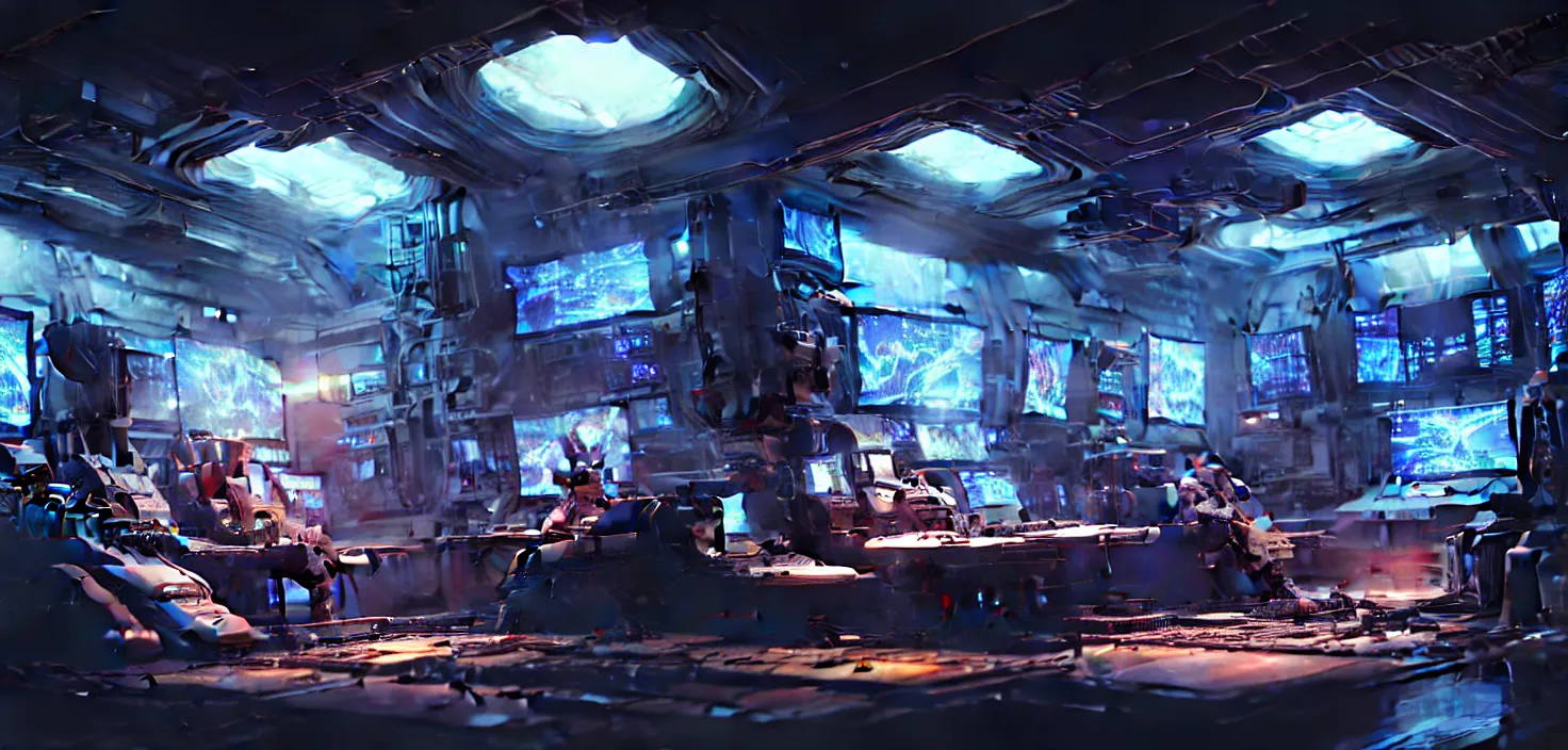 Image similar to a hyper detailed octane render concept art by xision wu, kerem beyit, sandara tang portrait of cyberpunk panel control spaceship room, dim lighting, detailed portraits, unreal engine 5, highly rendered, digital painting, hyper realistic, photo realistic, artstation, concept art, smooth, sharp focus perfect horizontal, symmetry illustration, detailed and intricate environment artstation hq