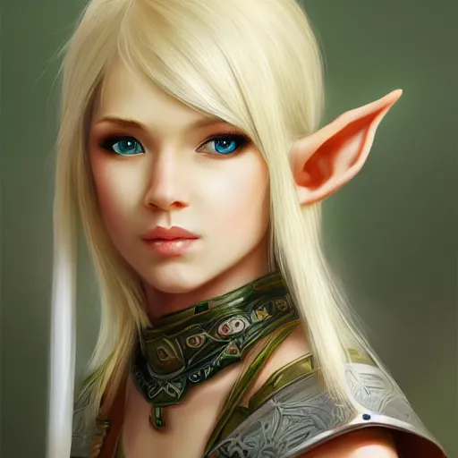 Image similar to fantasy elf archer girl blonde hair art drawn in art style of WLOP full HD 4K highest quality realistic beautiful gorgeous natural WLOP artist painting