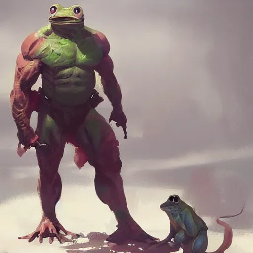 Prompt: 💪🐸digital Art, Greg rutkowski, Trending artstation, cinematic