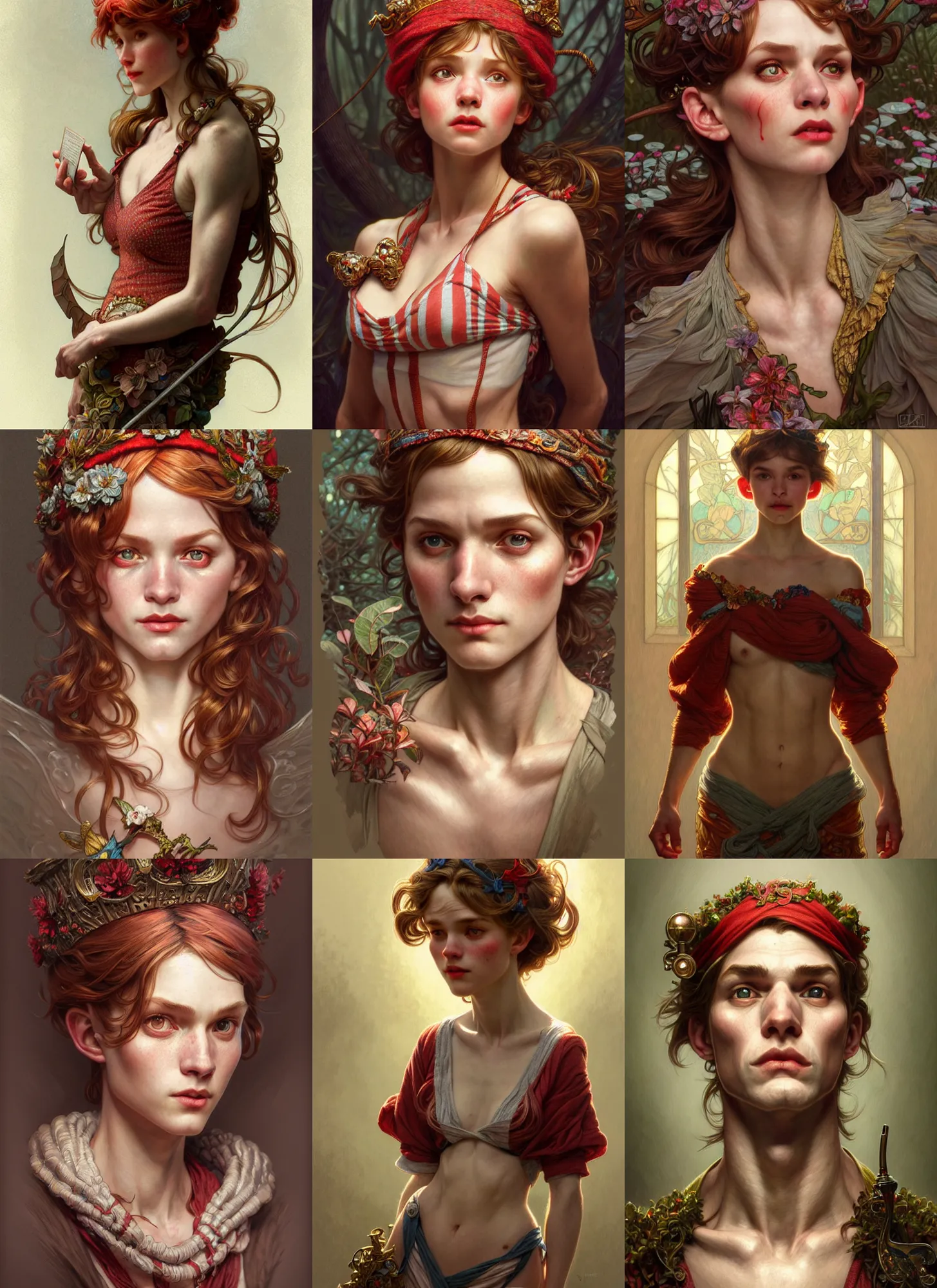 Prompt: Waldo from Where's Waldo, diffuse lighting, fantasy, intricate, elegant, highly detailed, lifelike, photorealistic, digital painting, artstation, illustration, concept art, smooth, sharp focus, art by John Collier and Albert Aublet and Krenz Cushart and Artem Demura and Alphonse Mucha