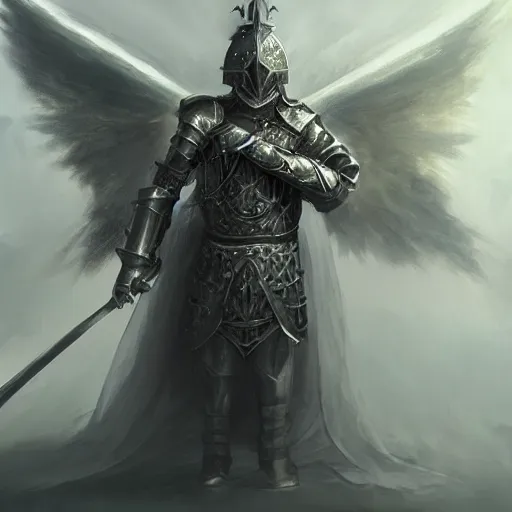 Prompt: a man dressed as a knight with wings and armor, a digital rendering by lise deharme, cgsociety contest winner, fantasy art, reimagined by industrial light and magic, artstation hd, fantasy