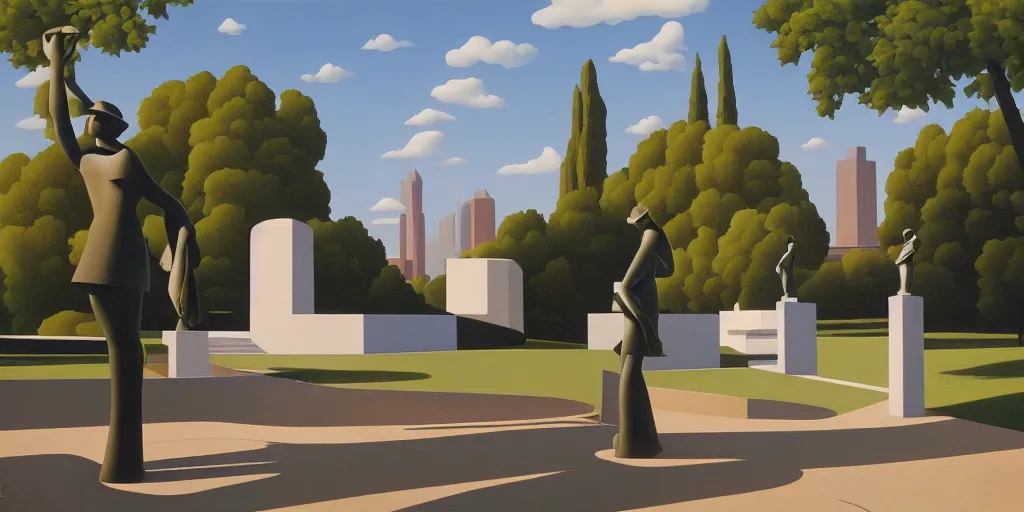 Image similar to in the statue garden by kenton nelson