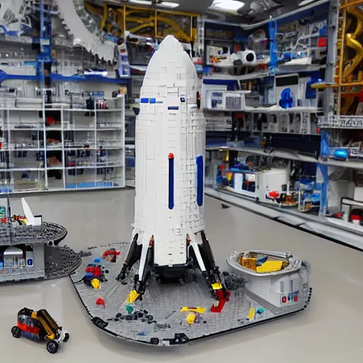 Prompt: A LEGO toy box for SpaceX Starbase in Texas