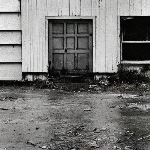 Prompt: an abandoned store's exterior in the middle of nowhere, by helen levitt, ultra detailed, rainy, beautiful