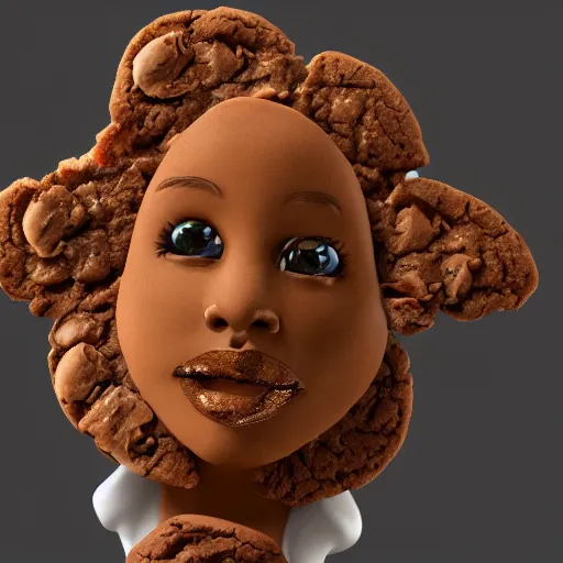 Image similar to female made of cookie, extremely detailed, 8k, trending on Artstation