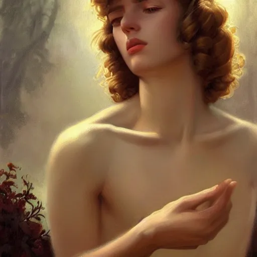 Prompt: very very very epic portrait of the greek patroclus, dreamy and ethereal, peaceful expression, highly detailed, digital painting, artstation, concept art, smooth, sharp focus, by gil elvgren