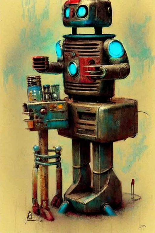 Image similar to ( ( ( ( ( 1 9 5 0 s retro future robot android tiki bar. muted colors. ) ) ) ) ) by jean - baptiste monge!!!!!!!!!!!!!!!!!!!!!!!!!!!!!!