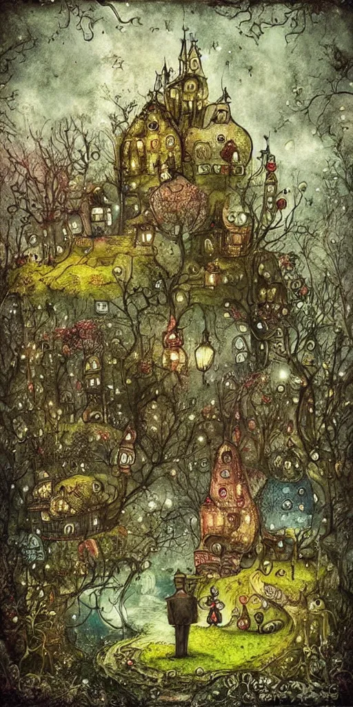 Image similar to a fairytale scene by alexander jansson