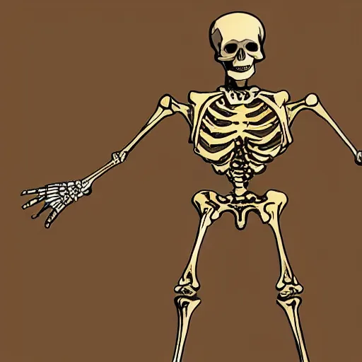 Image similar to skeleton wearing gold gain concept art