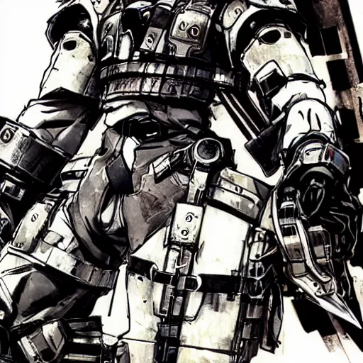 Prompt: jetstream sam by yoji shinkawa