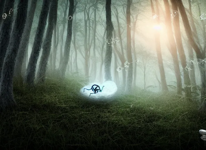 Prompt: crystal white spider in a forest. highly detailed 8 k. intricate. lifelike. soft light. fantasy horror style. cinematic post - processing