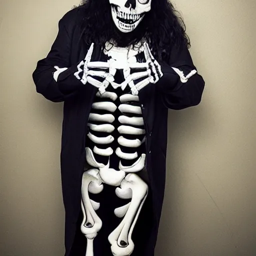 Prompt: jeremy clarkson as a skeleton dressed as a heavy metal band member