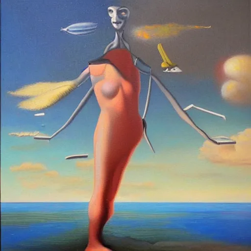 Prompt: a surrealist oil painting by Ivan Seal