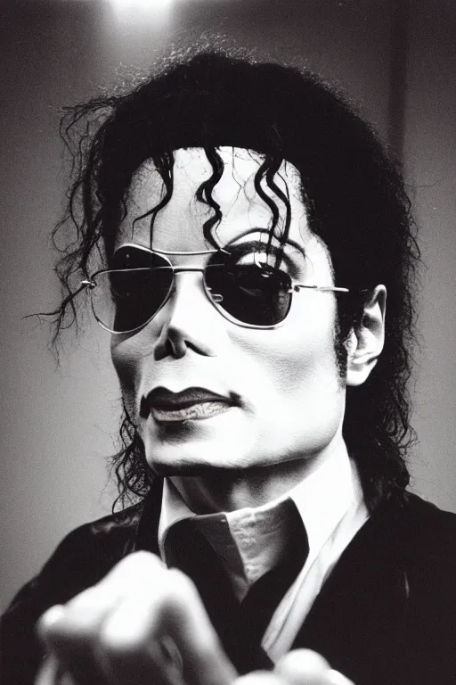 Prompt: Michael Jackson selfie photo, liminal spaces, backrooms hallway background, the backrooms,