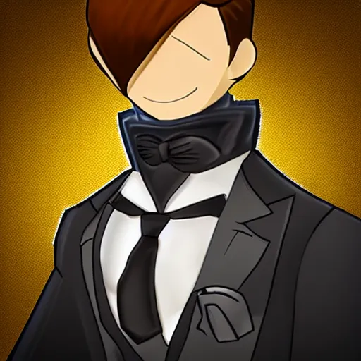 Prompt: newt in a tuxedo, character icon