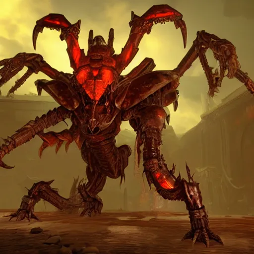 Image similar to armored insect monster from doom eternal