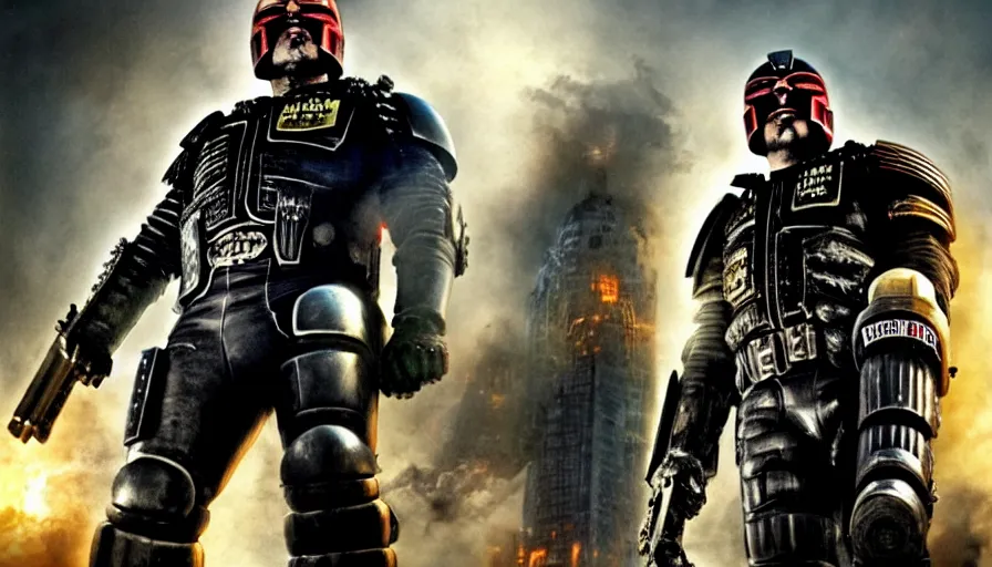 Image similar to big budget judge dredd action movie