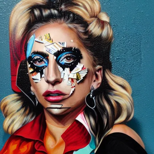 Image similar to a portrait of Lady Gaga, by Sandra Chevrier