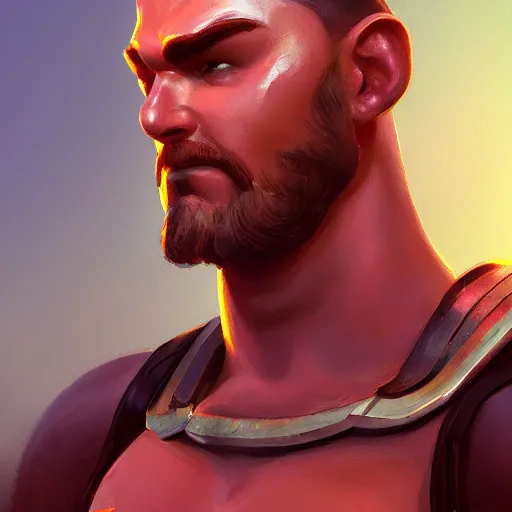 Image similar to Portrait of a spartan hoplite hero, mattepainting concept Blizzard pixar maya engine on stylized background splash comics global illumination lighting artstation lois van baarle, ilya kuvshinov, rossdraws