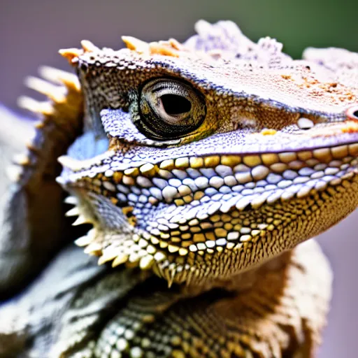 Image similar to dslr portrait still of a bearded dragon wearing a top hat and neck tie 8 k 8 5 mm f 1. 4