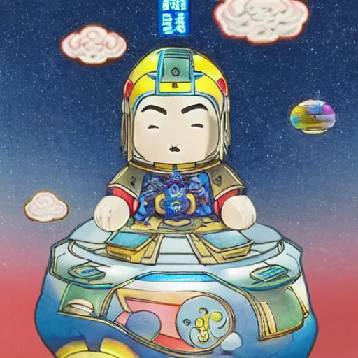 Prompt: bao qing tian in a spaceship