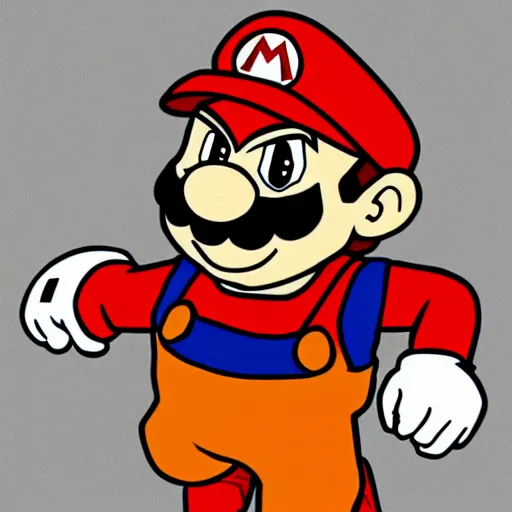 Image similar to mario drawn in the style of dragon ball z