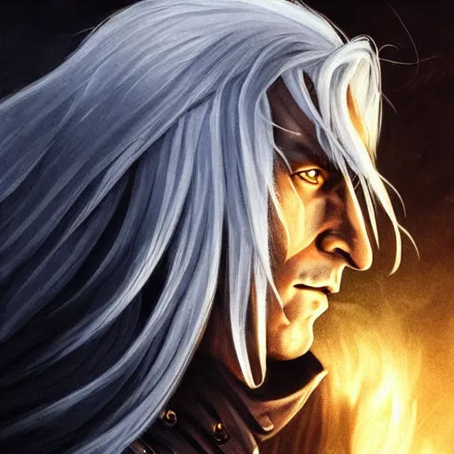 Image similar to portrait of drizzt do'urden, character art, high quality, very detailed