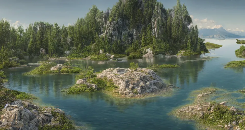 Prompt: A beautiful hyper realistic ultra detailed lifelike matte painting of traditional austrian lake neusiedl, unreal engine, deviantart, flickr, artstation, octane render, textured, colorful, extreme realistic detail, physically based rendering, pbr render, very detailed, volumetric lighting, detailed lighting, octane render, 4k, cinematic lighting, 8k resolution